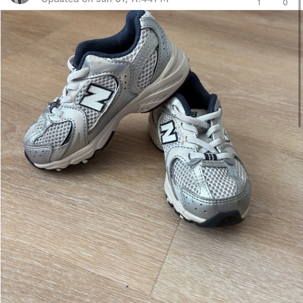 New Balance Kids' White and Black Sneakers